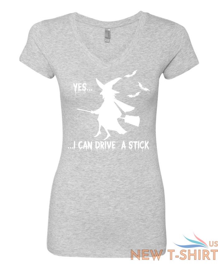 yes i can drive a stick v neck t shirt funny halloween witch 6.jpg