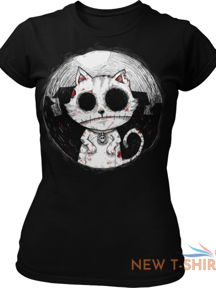 zombie cat ladies t shirt goth rock burton halloween kitty undead womens top 1.png