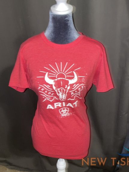 ariat red trade mark cotton blend tee shirt size large women s 0.jpg