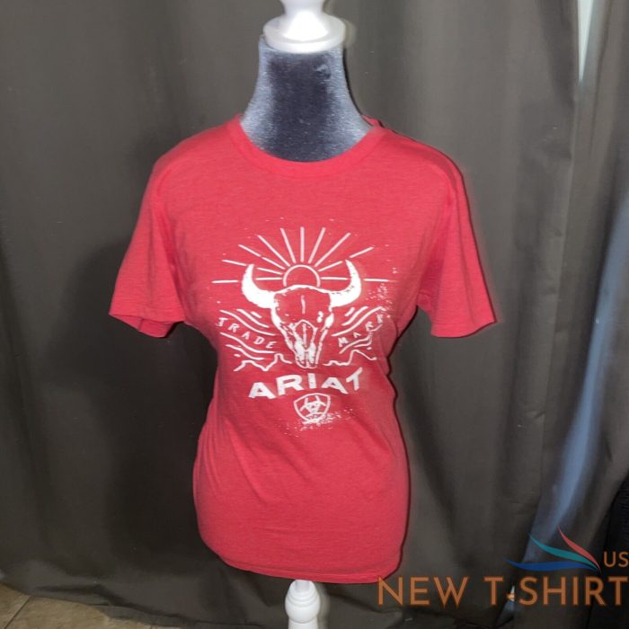 ariat red trade mark cotton blend tee shirt size large women s 0.jpg