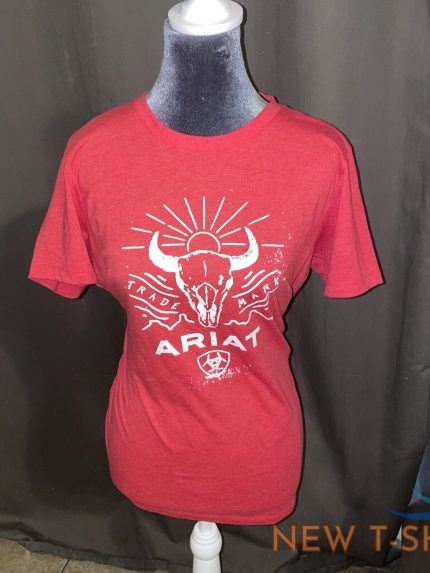 ariat red trade mark cotton blend tee shirt size large women s 1.jpg