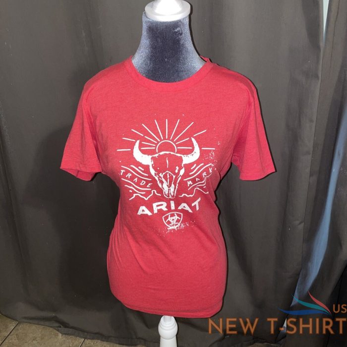 ariat red trade mark cotton blend tee shirt size large women s 1.jpg