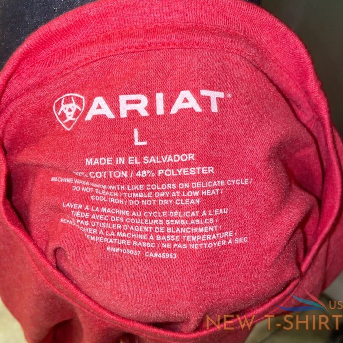 ariat red trade mark cotton blend tee shirt size large women s 2.jpg