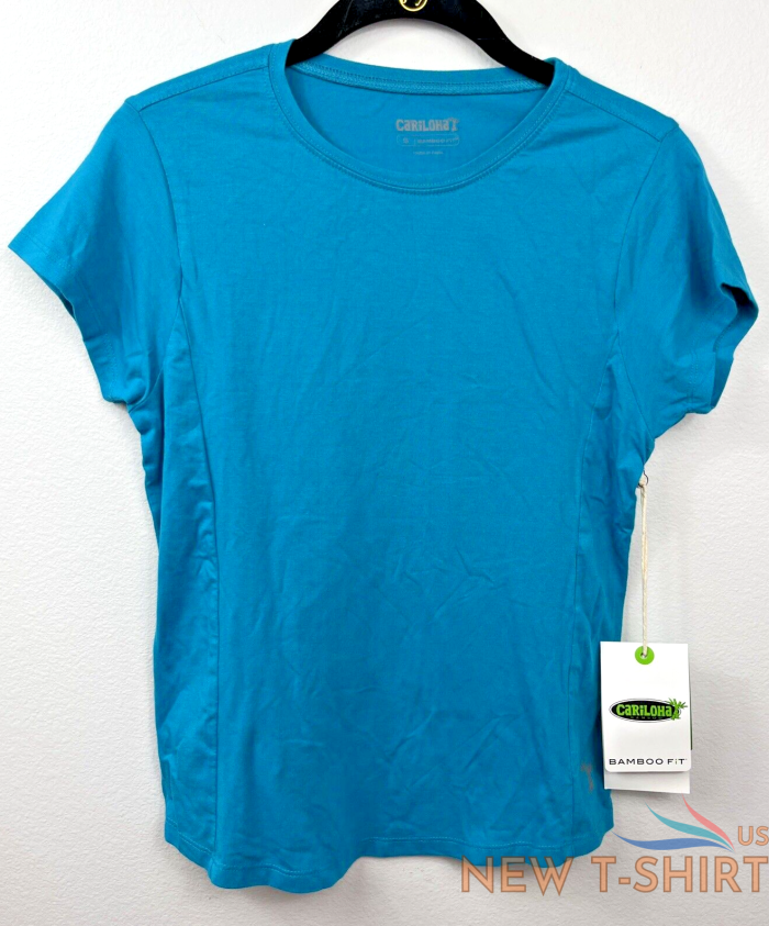 cariloha bamboo athletic crew t shirt teal t shirt fair trade cert size s nwt 0.png