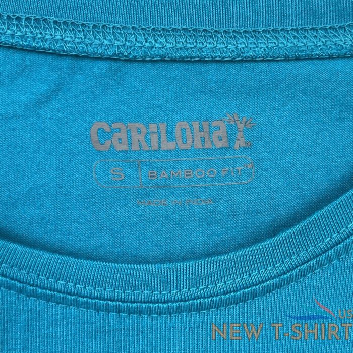 cariloha bamboo athletic crew t shirt teal t shirt fair trade cert size s nwt 2.jpg