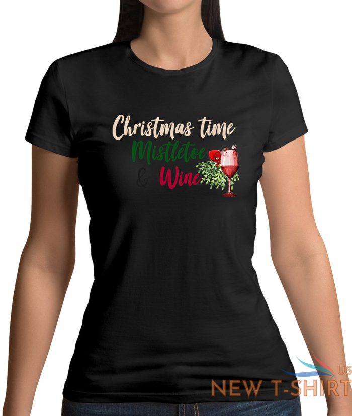 christmas time mistletoe and wine womens t shirt song cliff richard xmas 4 1.jpg