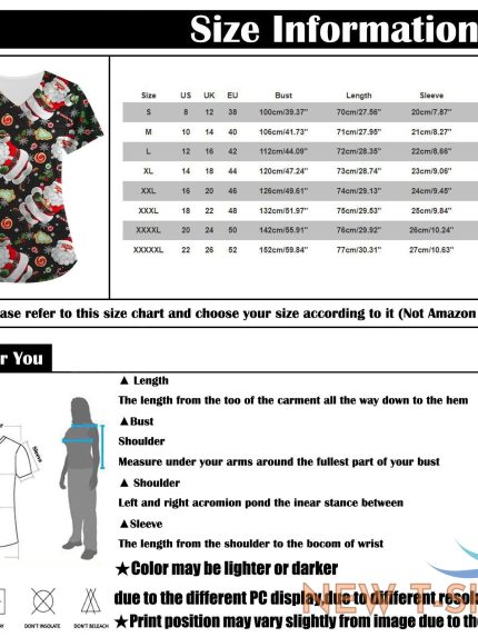 christmas unisex nursing uniform scrub short sleeve t shirt xmas blouse tee tops 1.jpg