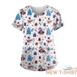 christmas unisex nursing uniform scrub short sleeve t shirt xmas blouse tee tops 5.jpg