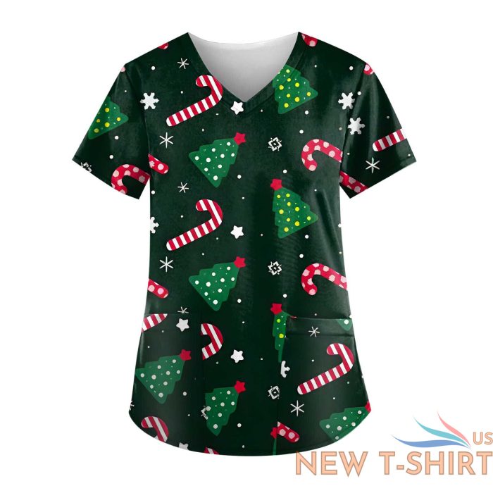 christmas unisex nursing uniform scrub short sleeve t shirt xmas blouse tee tops 7.jpg