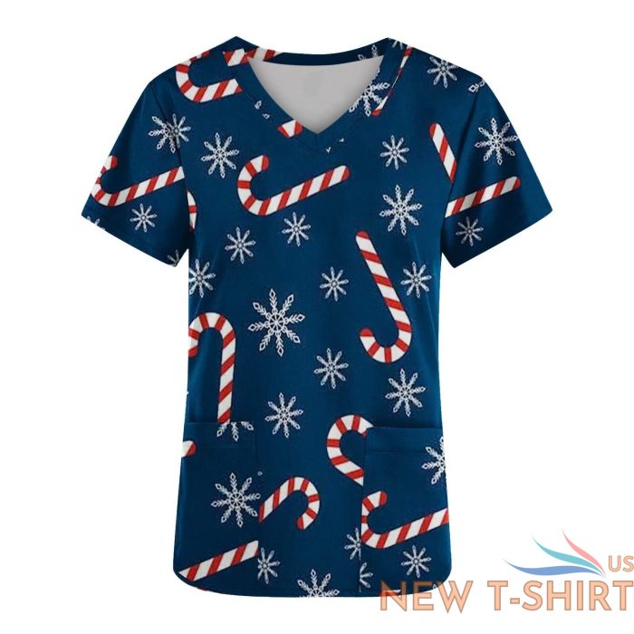 christmas unisex nursing uniform scrub short sleeve t shirt xmas blouse tee tops 9.jpg