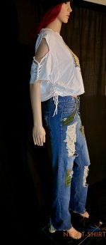 crop top t shirt sunflowers exclusive fabric applique retro trending size m 7.jpg