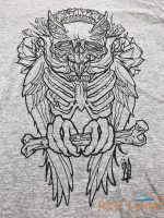 custom owl skeleton print medium women s t shirt gray 2.jpg