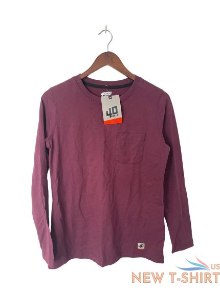 duluth trading 40 grit long sleeve pocket t shirt womens sz s maroon 0.jpg