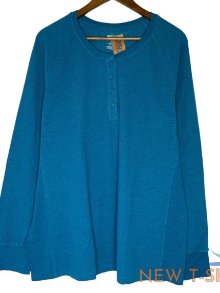 duluth trading co blue long sleeve waffle henley shirt plus size 2xl women s new 0.jpg
