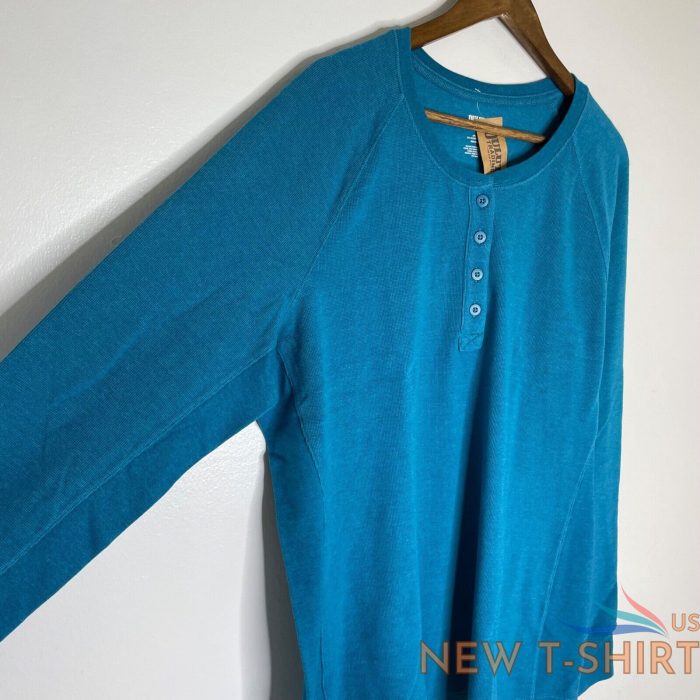 duluth trading co blue long sleeve waffle henley shirt plus size 2xl women s new 2.jpg