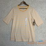 duluth trading co nwt orange white striped cree t shirt womens size large 0.jpg