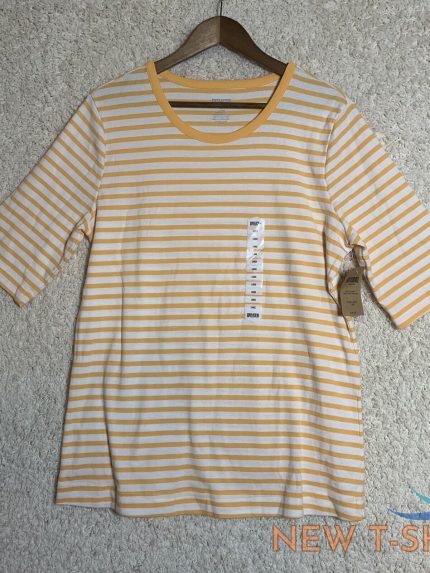 duluth trading co nwt orange white striped cree t shirt womens size large 0.jpg