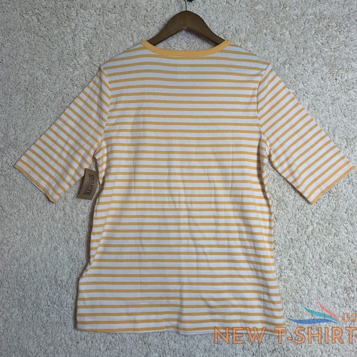 duluth trading co nwt orange white striped cree t shirt womens size large 1.jpg