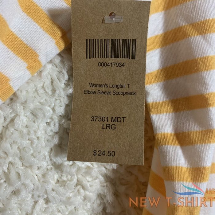 duluth trading co nwt orange white striped cree t shirt womens size large 3.jpg