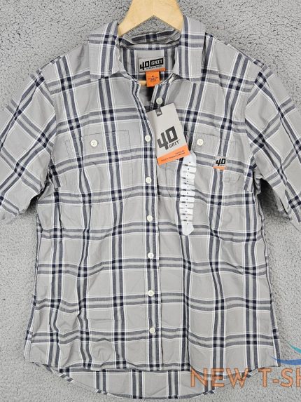 duluth trading co women s 40 grit short sleeve pocket t shirt plaid new medium 0.jpg