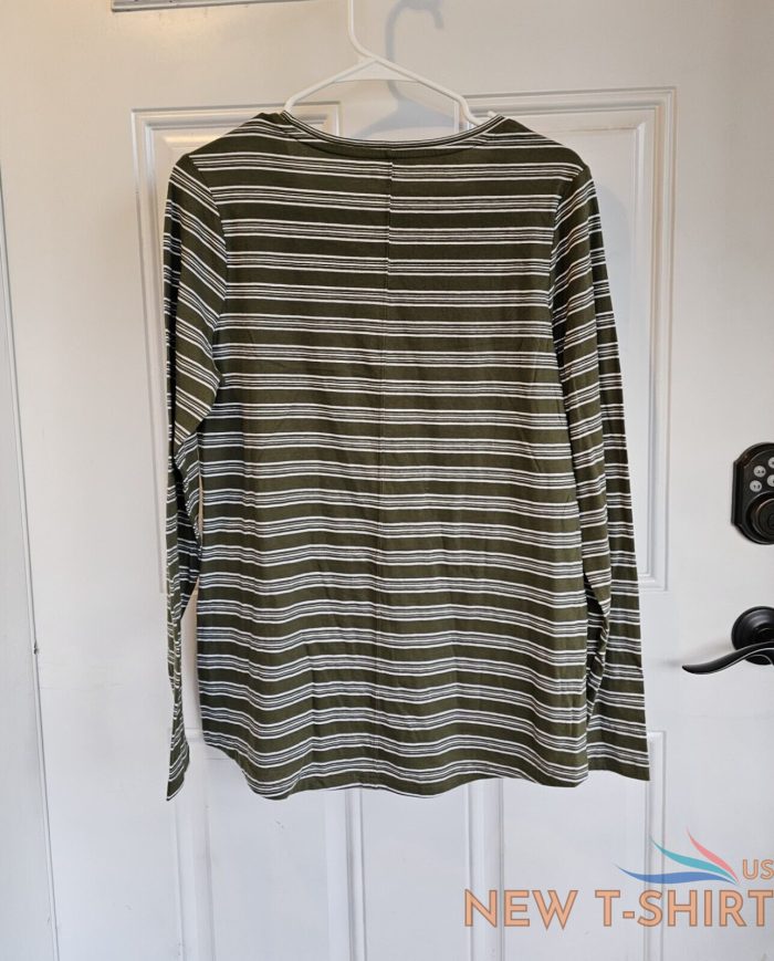 duluth trading co women s green striped longtail t top scoop neck nwt sz m 5.jpg