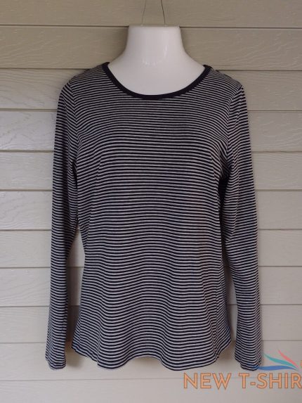 duluth trading co womens no yank striped tee long sleeve black gray size xl 0.jpg