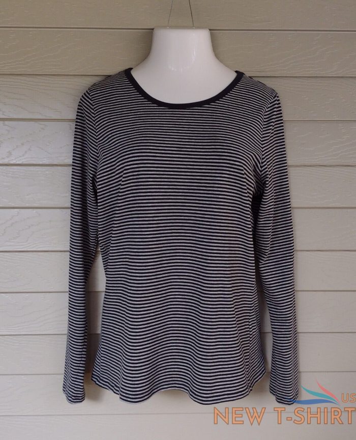 duluth trading co womens no yank striped tee long sleeve black gray size xl 0.jpg