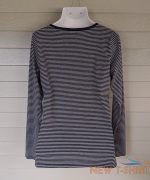 duluth trading co womens no yank striped tee long sleeve black gray size xl 2.jpg