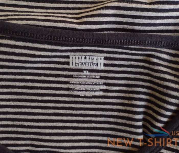 duluth trading co womens no yank striped tee long sleeve black gray size xl 3.jpg