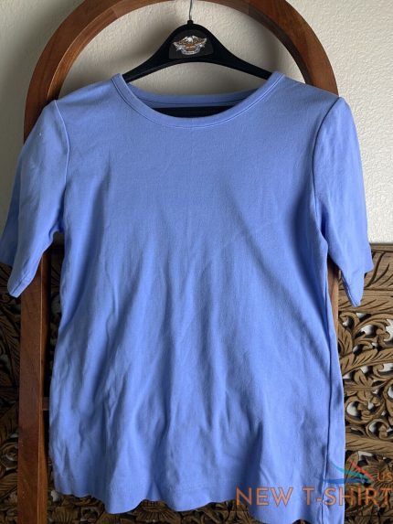 duluth trading co womens small baby blue top 1 4 sleeve 100 cotton 0.jpg