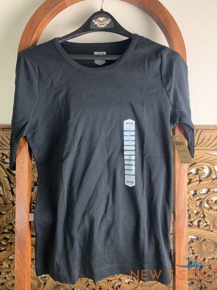 duluth trading co womens small black top 1 4 sleeve 100 cotton nwt 0.jpg