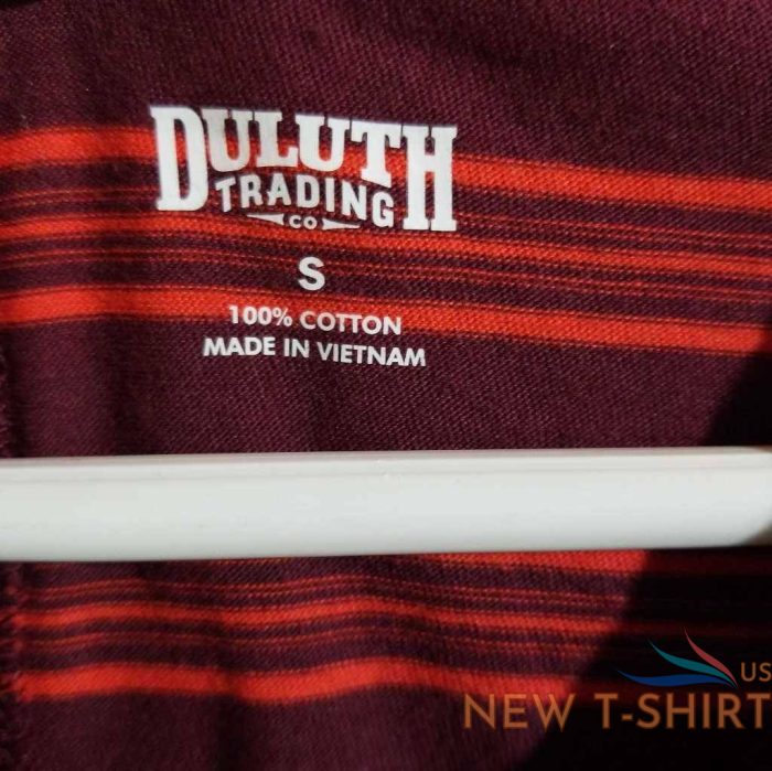 duluth trading co womens t shirt orange burgundy striped long sleeve crew s new 5.jpg