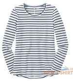 duluth trading company women s lightweight longtail t top nwt small blue white 0.png