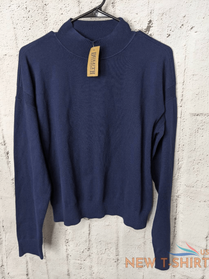 duluth trading company women s shiftless boxy fit mock neck m medium blue nwt 0.png
