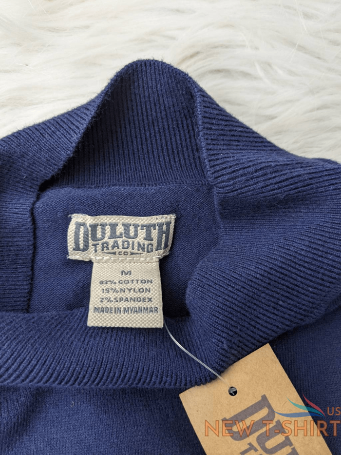 duluth trading company women s shiftless boxy fit mock neck m medium blue nwt 2.png