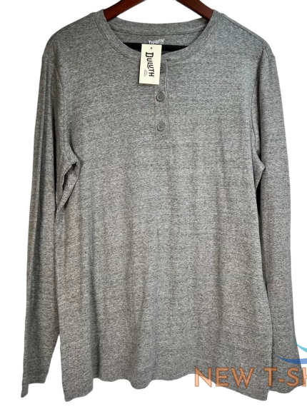 duluth trading womens longtail t shirt gray heathered long sleeve henley l new 0.png