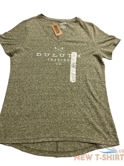 duluth trading womens longtail v neck tee with logo sz l nwt 0.jpg