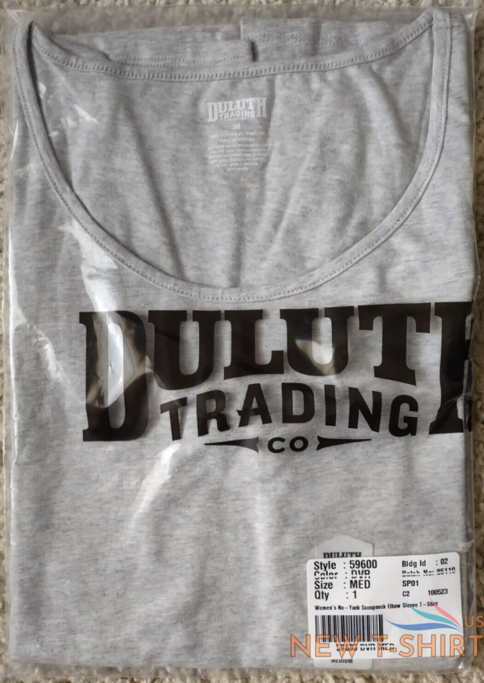 duluth trading womens no yank elbow sleeve scoopneck tee size m gray heather 1.png