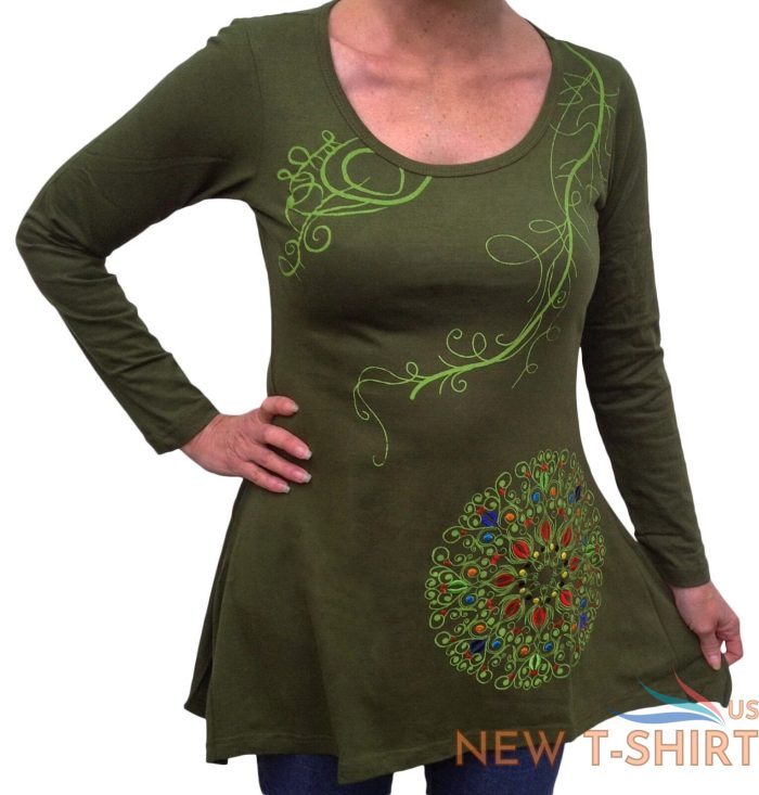 fair trade baumwolle flower of life bestickt t shirt top kleid m l xl 1xl 3.jpg