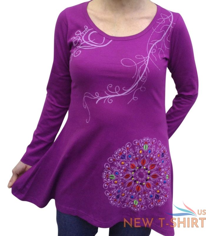 fair trade baumwolle flower of life bestickt t shirt top kleid m l xl 1xl 5.jpg