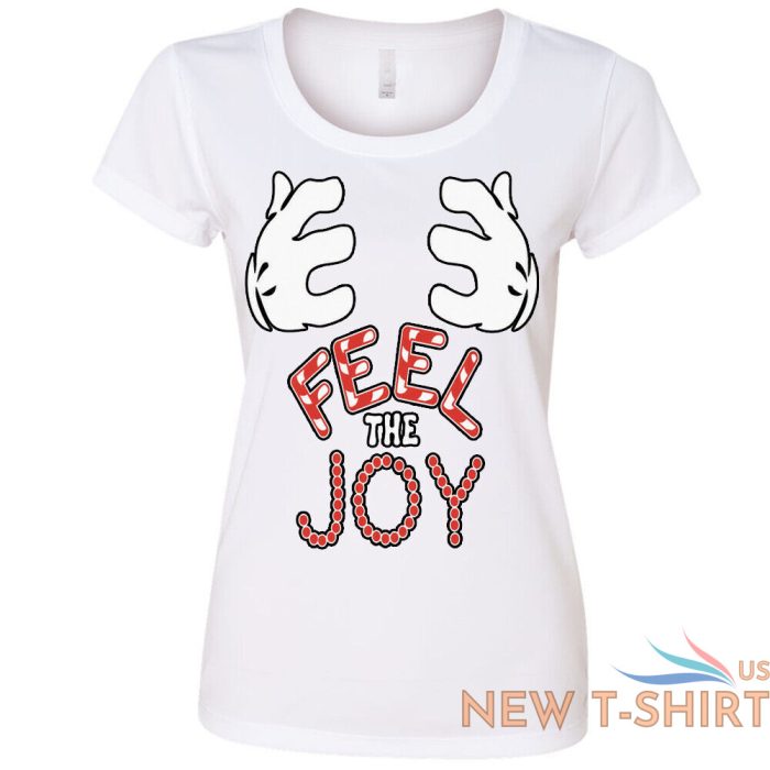 feel the joy christmas womens t shirt funny naughty santa boobs humor xmas party 0.jpg