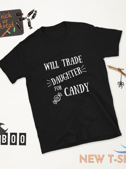 funny halloween tee will trade daughter for candy woman shirt family party gift 1.jpg