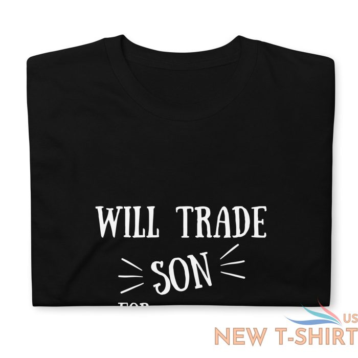 funny halloween unisex t shirt will trade son for candy family tee mom son dad 2.jpg