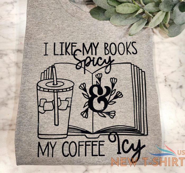 funny shirt iced coffee and reading books popular trending cute book worm 0.jpg