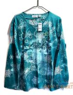 i b diffusion christmas t shirt womens aqua studded snow village size xxl nwt 0.jpg