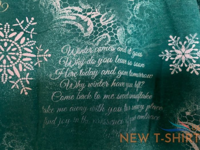 i b diffusion christmas t shirt womens aqua studded snow village size xxl nwt 4.jpg