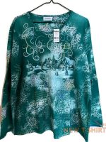 i b diffusion christmas t shirt womens aqua studded snow village size xxl nwt 5.jpg