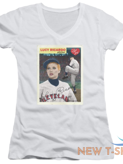 i love lucy trading card juniors v neck t shirt 1.png