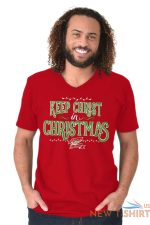 keep jesus christ christmas christian holiday adult v neck short sleeve t shirts 3.jpg