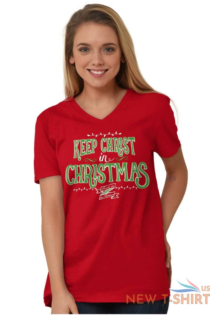 keep jesus christ christmas christian holiday adult v neck short sleeve t shirts 4.jpg